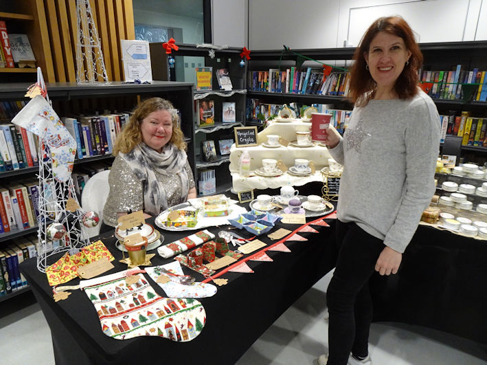 Craft stalls, Clay Farm Centre Christmas Fair. Photo: Andrew Roberts, 9 December 2023.