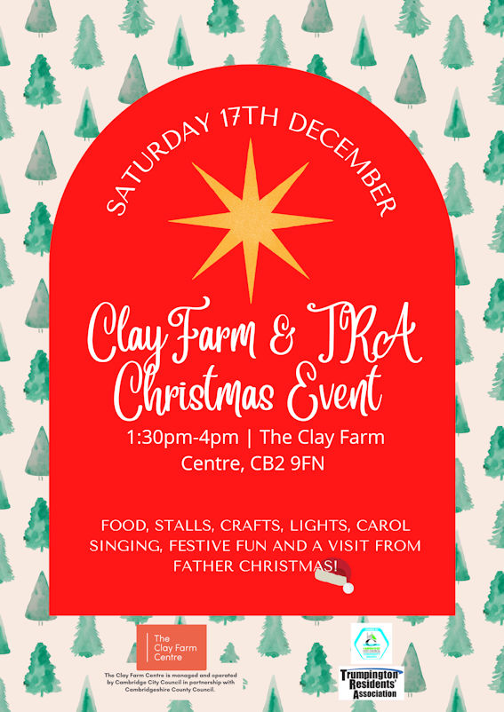 Clay Farm Centre Christmas Event poster, 17 December 2022.