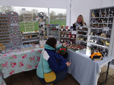 Stalls at the Trumpington Pavilion Christmas Fair. Photo: Andrew Roberts, 4 December 2022.
