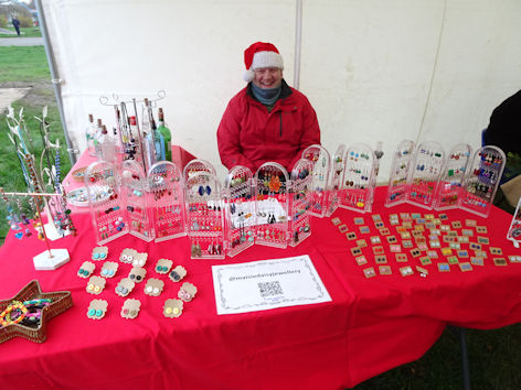 Stalls at the Trumpington Pavilion Christmas Fair. Photo: Andrew Roberts, 4 December 2022.
