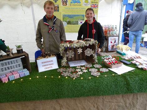 Stalls at the Trumpington Pavilion Christmas Fair. Photo: Andrew Roberts, 4 December 2022.