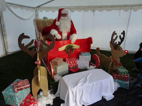 Trumpington Winter Fair, Trumpington Pavilion: Father Christmas. Photo: Andrew Roberts, 5 December 2021.