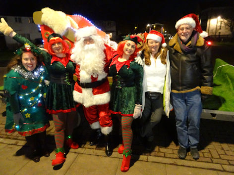 Santa on Tour team at Trumpington Pavilion. Photo: Andrew Roberts, 3 December 2022.