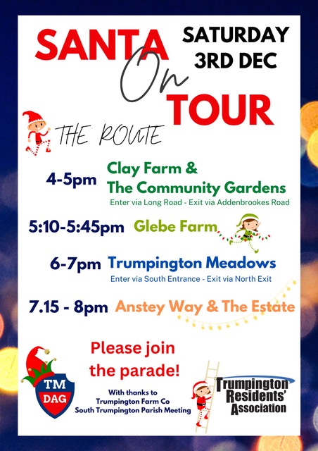 Santa on Tour poster, 3 December 2022.
